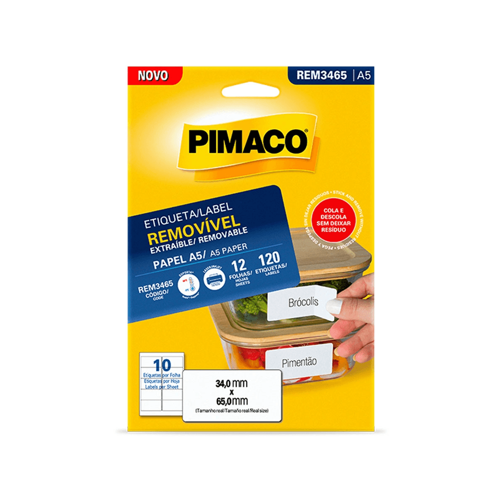 Etiqueta Removivel A5 REM3465 - Pimaco Etiqueta Removivel A5 REM3465 - Pimaco